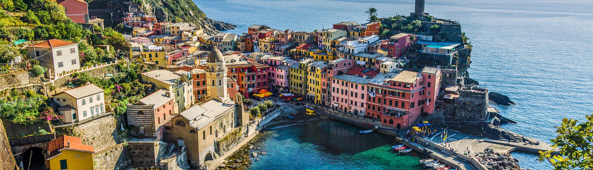 cinque terre, vernazza view of the marina from the trails