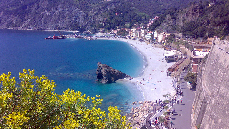 5 terre, view of monterosso from the footpath