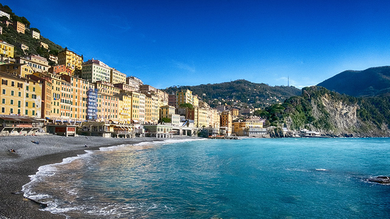 Seafront promenade in Camogli on the Italian Riviera