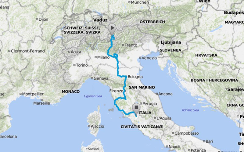 From the Alps to Rome