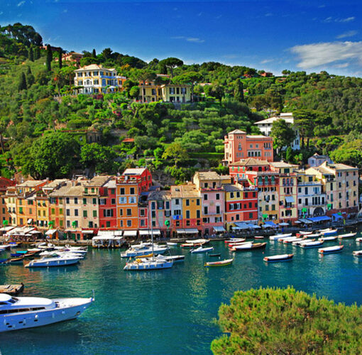 view of Portofino - beautiful town of Ligurian coast, Italy