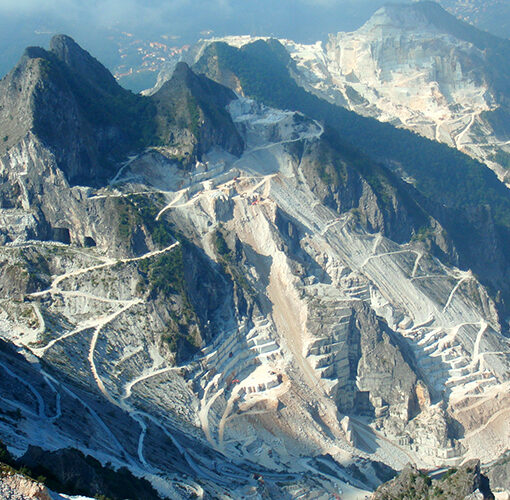 carrara marbler quarries aerial view