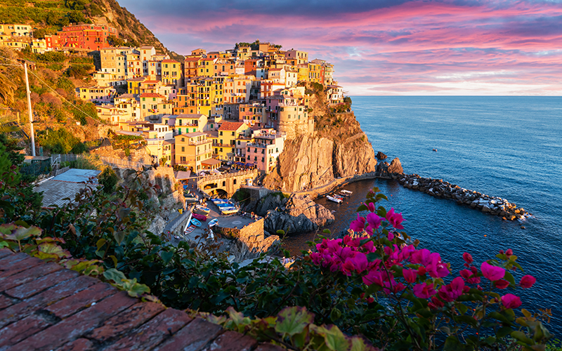 cinque terre manarola landscape from the sea