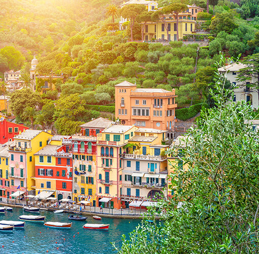 liguria, baia di portofino, veduta panoramica