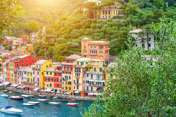 liguria, baia di portofino, veduta panoramica