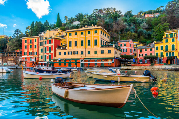 view of the portofino harbour italian riviera