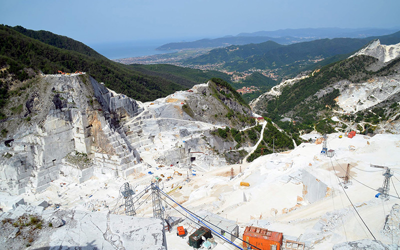gorgeous view from the kobra site over a marble quarry