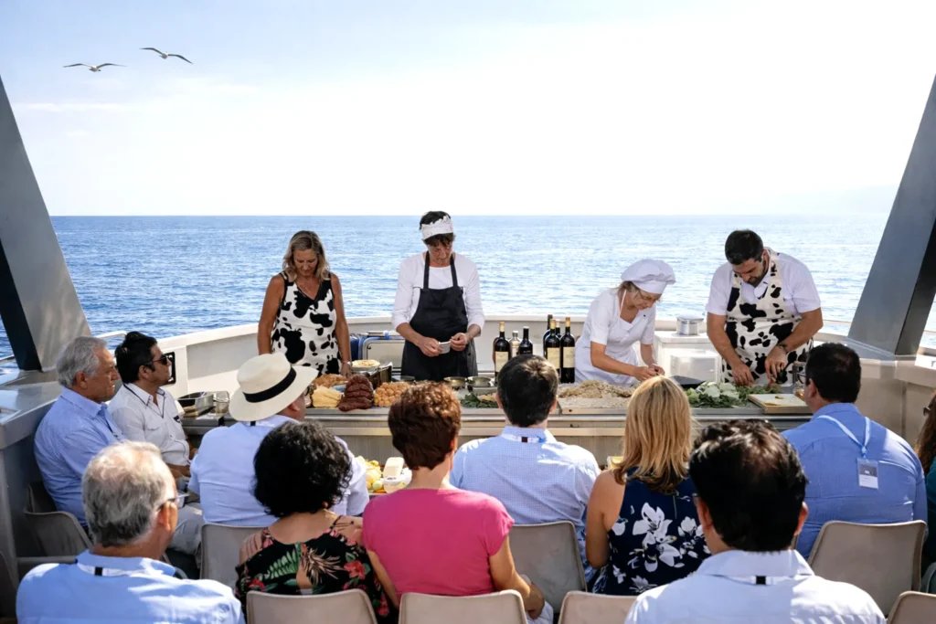 reception on a private boat