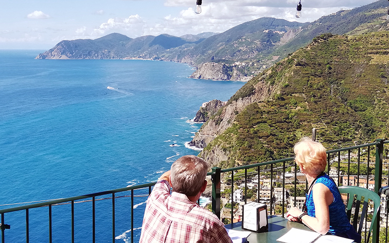 view of the cinque terre from the panoramic road