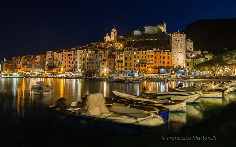 night view of portovenere, the palazzata