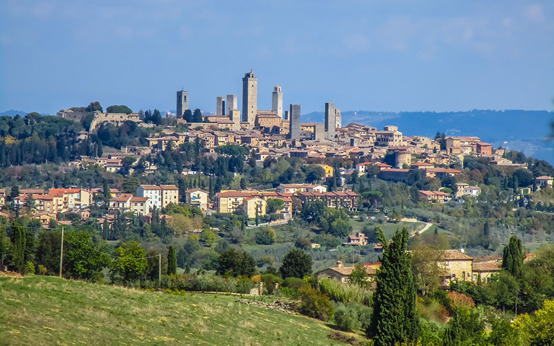 tuscany, san gimignano with its tower houses