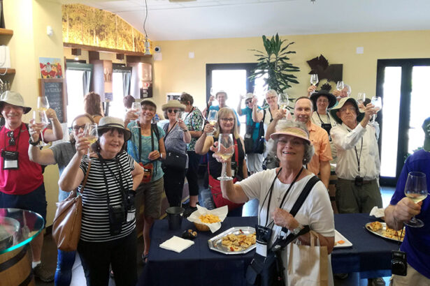 brindisi con vino delle 5 terre in cantina