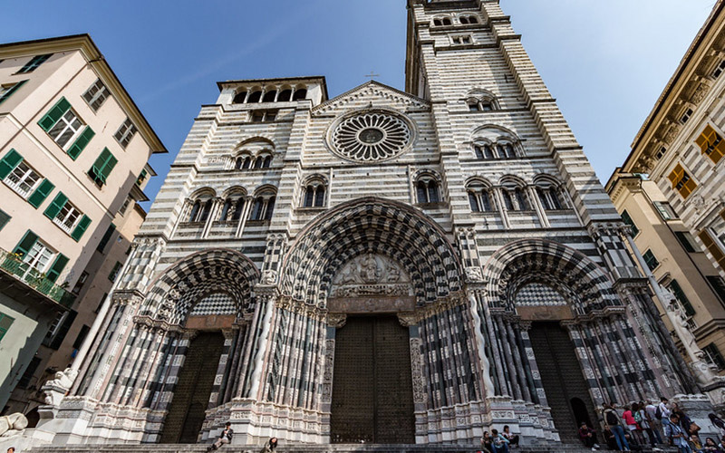 genova, facciata cattedrale di san lorenzo