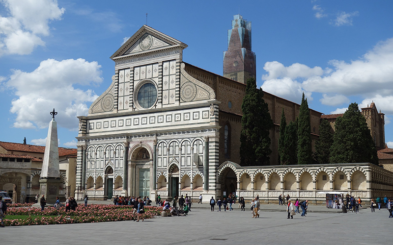 firenze, basilica di santa maria novella facciata di marmo